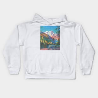 Rainier National Park Train by Gustav Krollman Kids Hoodie